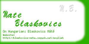 mate blaskovics business card